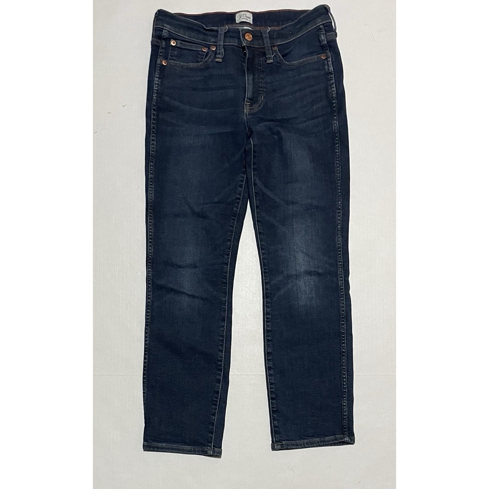 J. Crew 9" Mid Rise Vintage Straight Leg Jeans‎ Womens Size 26 X 26 Dark Wash